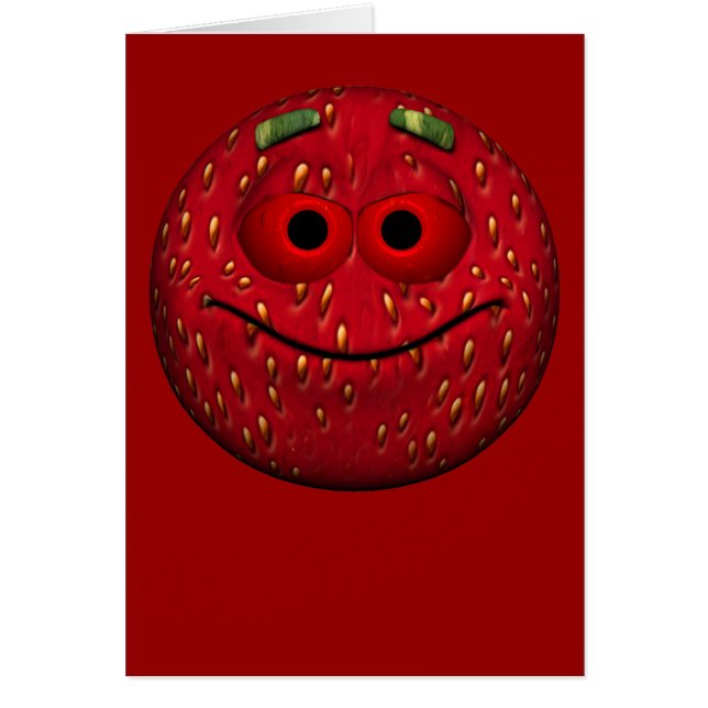 Funny Strawberry Hälsningskort (Framsidan)
