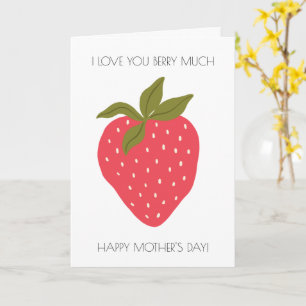 Funny Strawberry Mors dag Card Kort