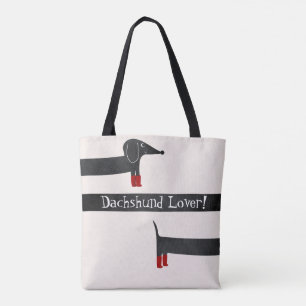 Funny Stretched Body Dachshund Älskare Tote Bag Tygkasse