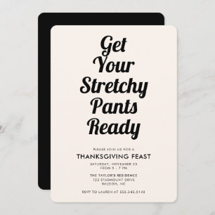 Funny Stretchy Byxor Thanksgiving Dinner Black Inbjudningar