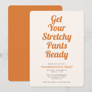 Funny Stretchy Byxor Thanksgiving Middagsinbjudan Inbjudningar