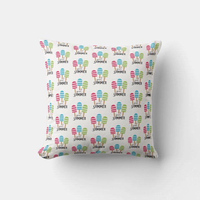 Funny Stripe Popsicles Kudde (Framsida)