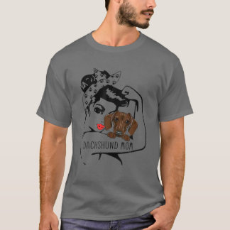 Funny Strong Girl Hund Dachshund Mamma T Shirt