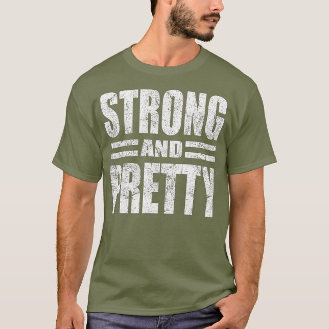 Funny Strong och Söt Strongman Gym Gift T Shirt (Framsida)