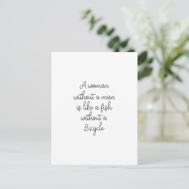 Funny Strong Woman Female Quote Girlpower Card Vykort (Stående Fram)