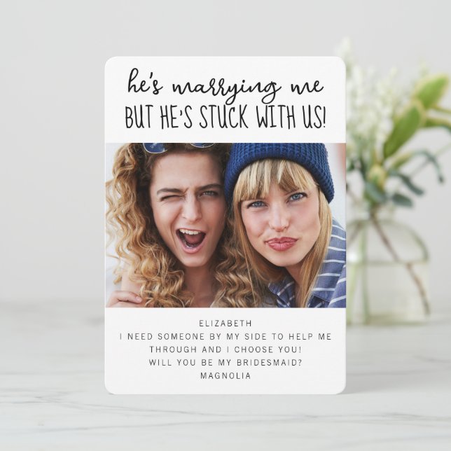 Funny Stuck med USA Photo Bridesmaid Frieri kort (Stående Fram)