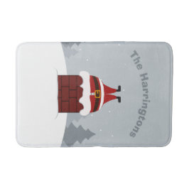 Funny Stuck Santa, anpassade namnbad mattor