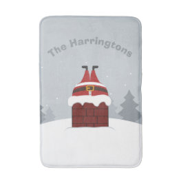 Funny Stuck Santa, anpassade namnbad mattor