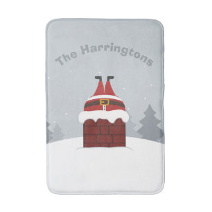 Funny Stuck Santa, anpassade namnbad mattor