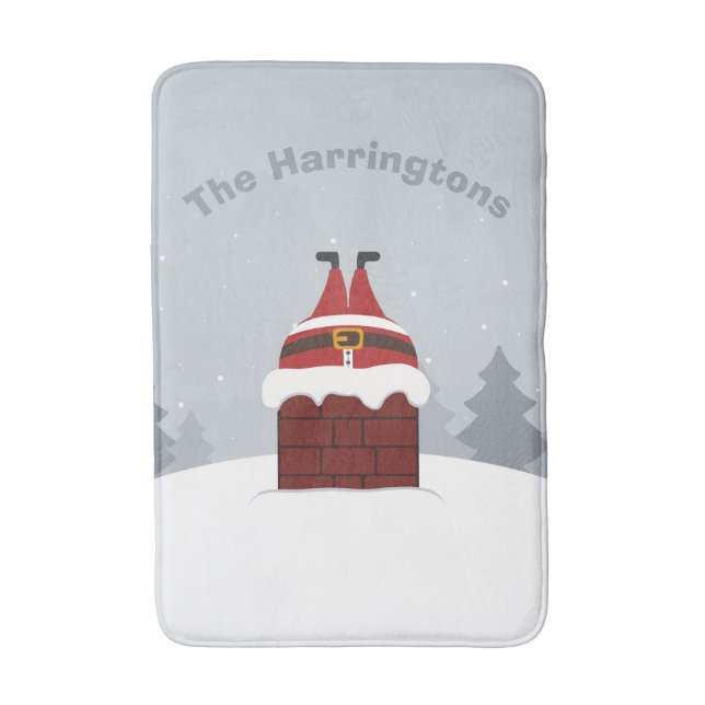 Funny Stuck Santa, anpassade namnbad mattor (Framsidan (Vertikal))