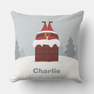 Funny Stuck Santa, eget namn dekorativ kudde
