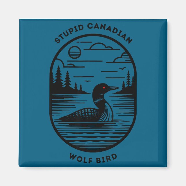 Funny Stud Canadian Wolf Bird Hockey Romance Lgbt  Magnet (Framsidan)