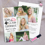 Funny Student KISS MY CLASS GOODBYE 6 Photo Meddelande<br><div class="desc">Lägg märke till att din high school eller College student har lyckats med det här roliga KISS MY CLASS GOODBYE moderna typografkortet med 6 foton (5 på framsidan och 1 på baksidan). Baksidan är designad för att inkludera information om vad student har åstadkommit, vilka åtgärder du har vidtagit och vilka...</div>