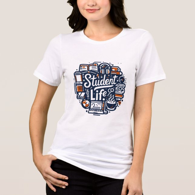 Funny Student Life Shirt-Back to school Essential T Shirt (Framsida)