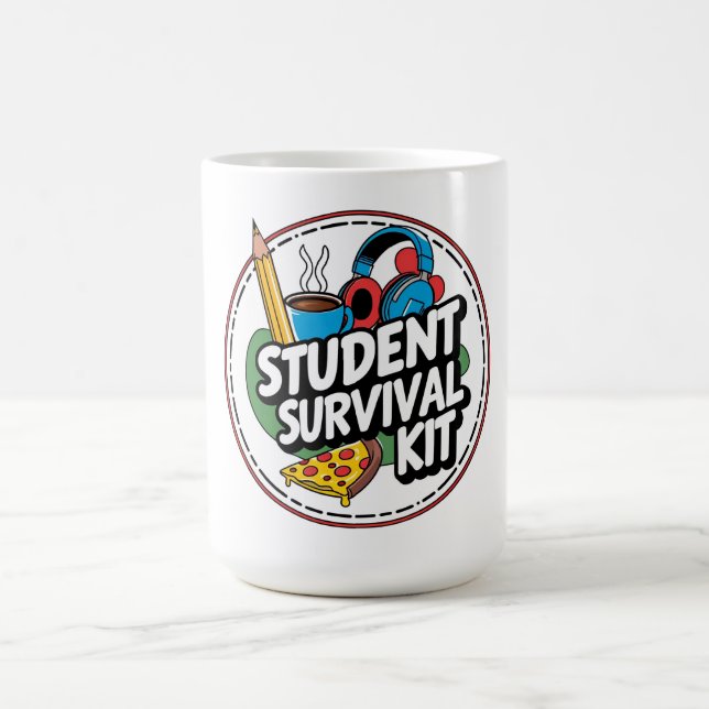 Funny Student Survival Kit Back to school Shirt Kaffemugg (Center)