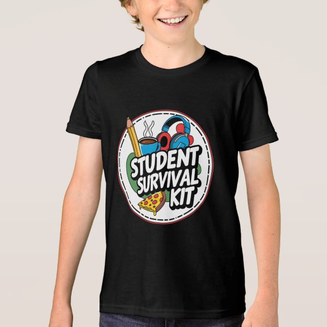 Funny Student Survival Kit Back to school Shirt T (Framsida)