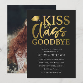 Funny Student Typography Studentfest Photo Inbjudningar