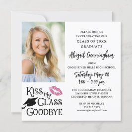 Funny Studenten KISS MY CLASS GOODBYE One Photo Inbjudningar
