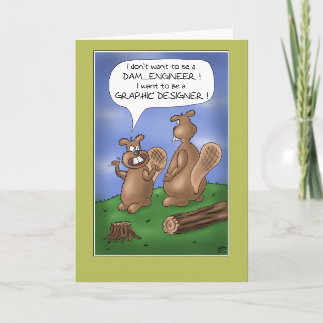 Funny Studenten-kort: Beaver Tonåring problem Kort (Framsida)