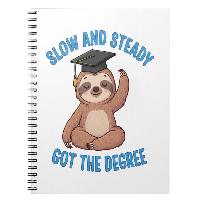 Funny Studenten Sloth Anteckningsbok (Framsidan)