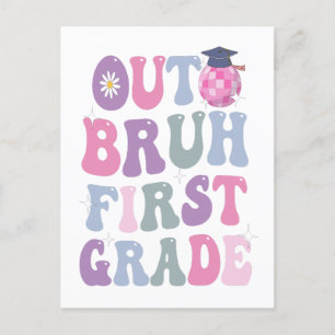 Funny Studenten ut Bruh Klass Groovy Gift Inbjudan Vykort