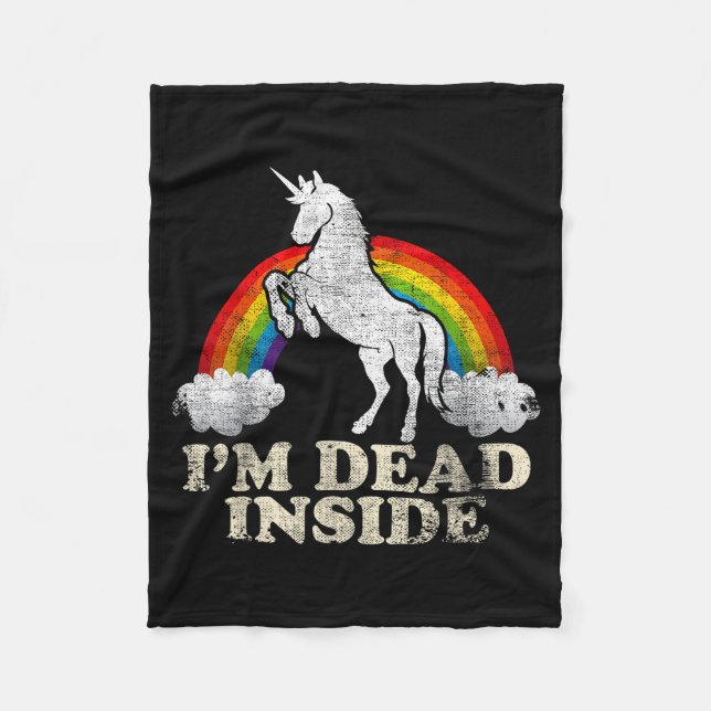 Funny Stuff - Unicorn I'm Dead Inside Sarcastic De Fleecefilt (Framsidan)