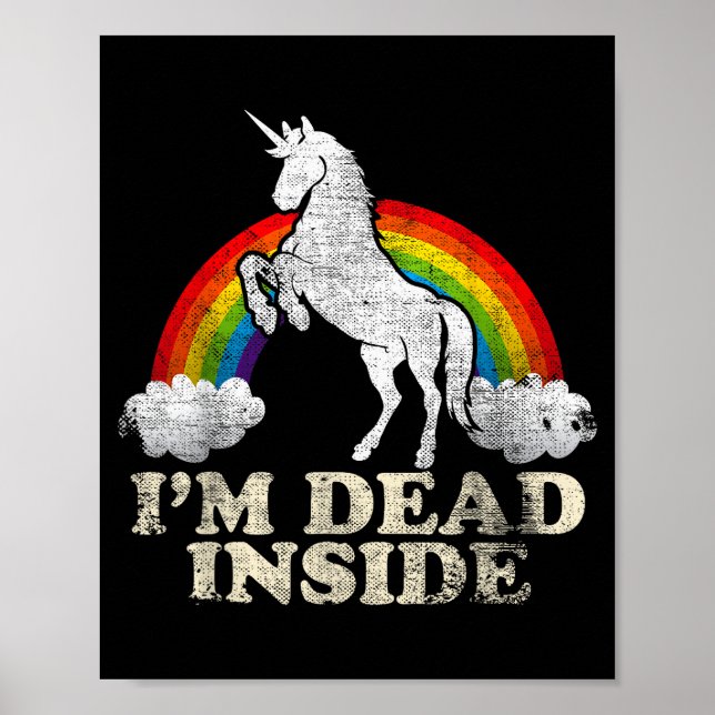 Funny Stuff - Unicorn I'm Dead Inside Sarcastic De Poster (Framsidan)