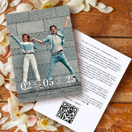 Funny & Stylish Unmatched Wedding Photo Card Spara Datumet