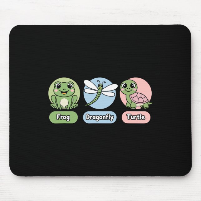 Funny Subtle Politiskt humor Frog Dragonfly Turtle Musmatta (Framsidan)