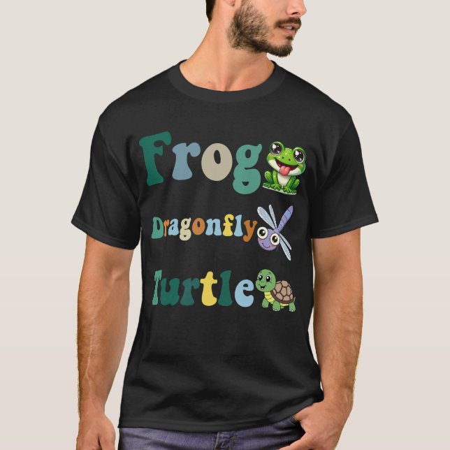 Funny Subtle Politiskt humor Frog Dragonfly Turtle T Shirt (Framsida)