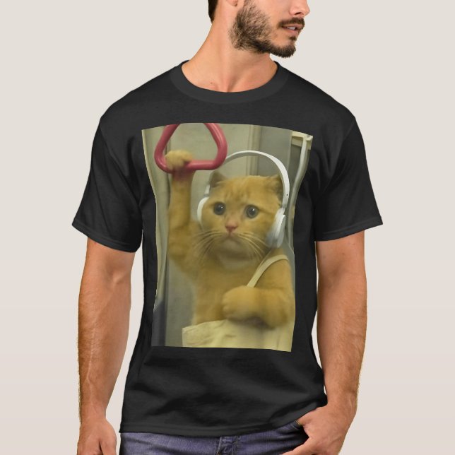 Funny Subway Cat Meme Stud Brainrot Cats Humor Kit T Shirt (Framsida)