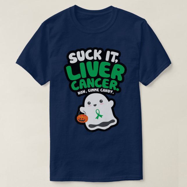 Funny Suck it Liver Cancer Gimme Candy Cute Ghost T Shirt (Design framsida)