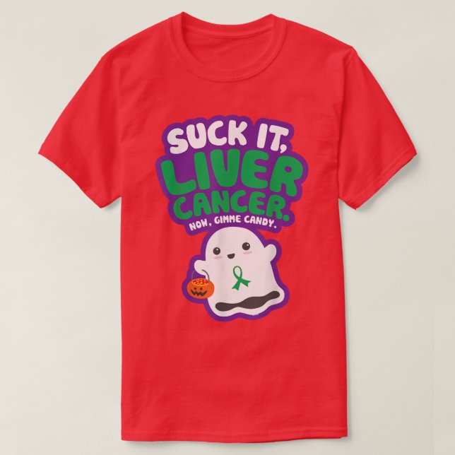 Funny Suck it Liver Cancer Gimme Candy Cute Ghost T Shirt (Design framsida)