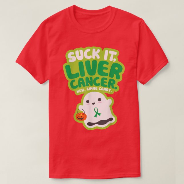 Funny Suck it Liver Cancer Gimme Candy Cute Ghost T Shirt (Design framsida)