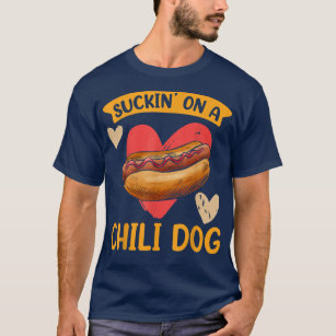 Funny Suckin på en Chili Hund Hett Hund Foodie Äls T Shirt