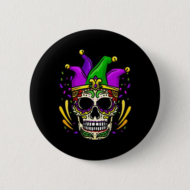Funny Sugar Skull Mardi Gras Party Apparel Manar W Knapp (Framsida)