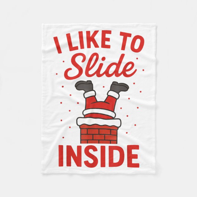 Funny Suggestive I Like To Slide Inside Quote Coup Fleecefilt (Framsidan)