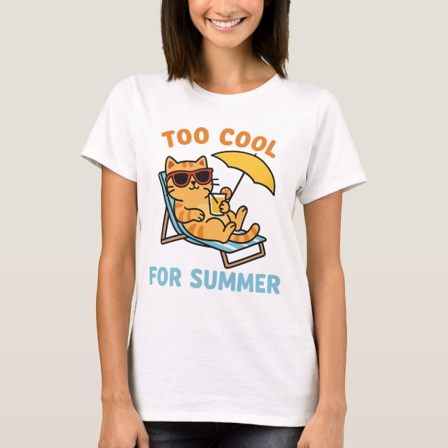 Funny Summer Cat Lover T-Shirt – Gift For Cat Mom (Framsida)