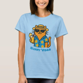Funny Summer Cat T-Shirt - Cute Beach Vibes