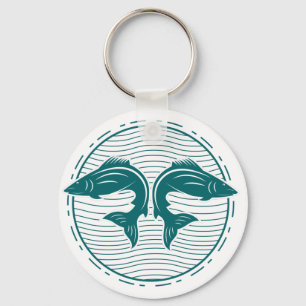 Funny Summer Fishing Nyckelring