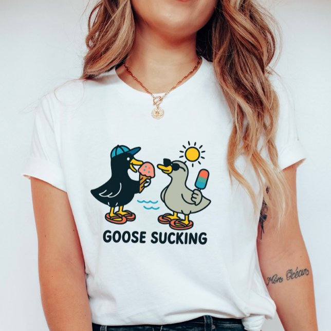  Funny Summer Goose; Goose with Ice Cream T Shirt (Skapare uppladdad)