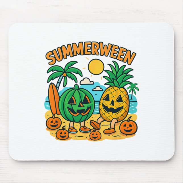 Funny Summerween Cute Watermelon och ananas Bea Musmatta (Framsidan)