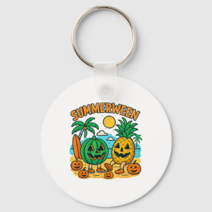 Funny Summerween Cute Watermelon och ananas Bea Nyckelring