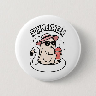 Funny Summerween Ghost-Rosa Flytande i Flamingo C Knapp