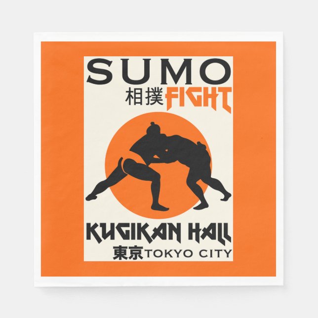Funny Sumo Wrestler Pappersservett (Framsidan)