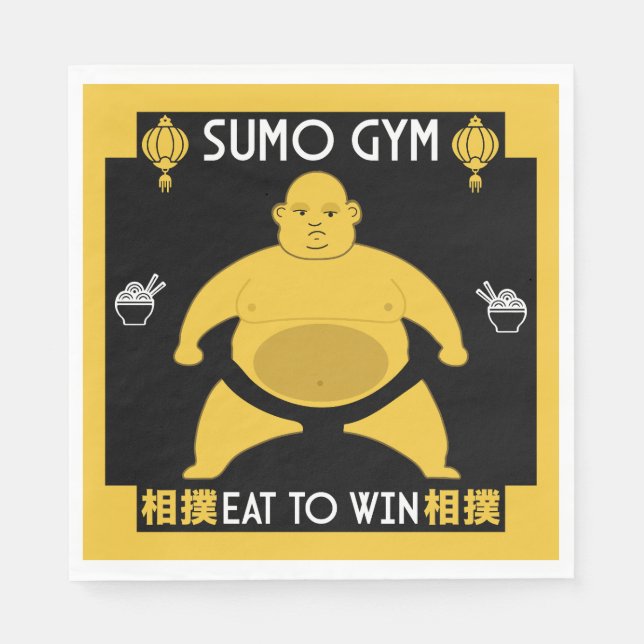 Funny Sumo Wrestler Pappersservett (Framsidan)