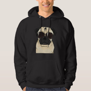 Funny Sunglass Pug T shirt Tee for Djurälskares Es Hoodie