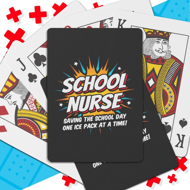 Funny Superhjälte School Nurse-uppskattning Casinokort (Skapare uppladdad)