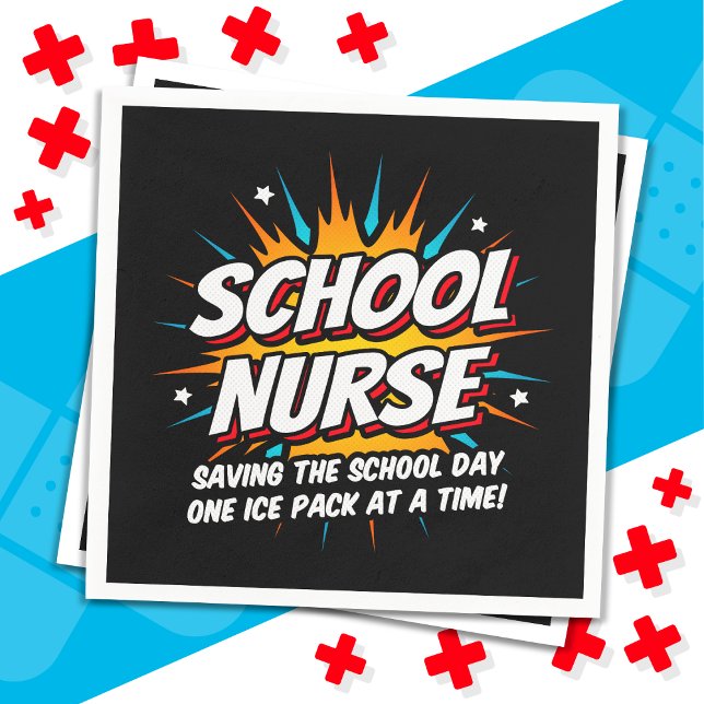 Funny Superhjälte School Nurse-uppskattning Pappersservett (Skapare uppladdad)