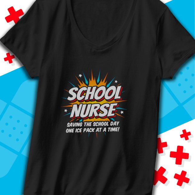 Funny Superhjälte School Nurse-uppskattning T Shirt (Skapare uppladdad)